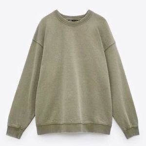 Zara Crewneck Sweatshirt Khaki